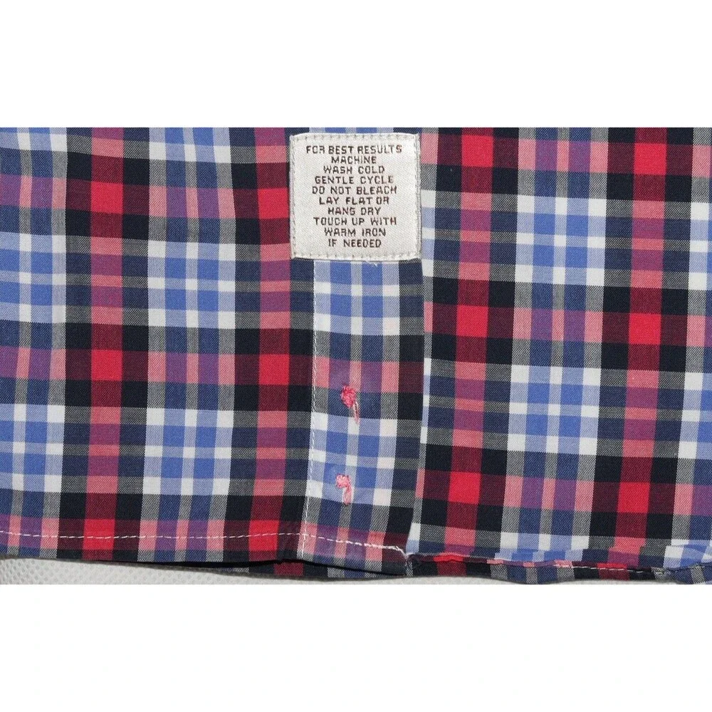 Peter Millar Men's Short Sleeve Button‎ Down Plaid Shirt Size XL
